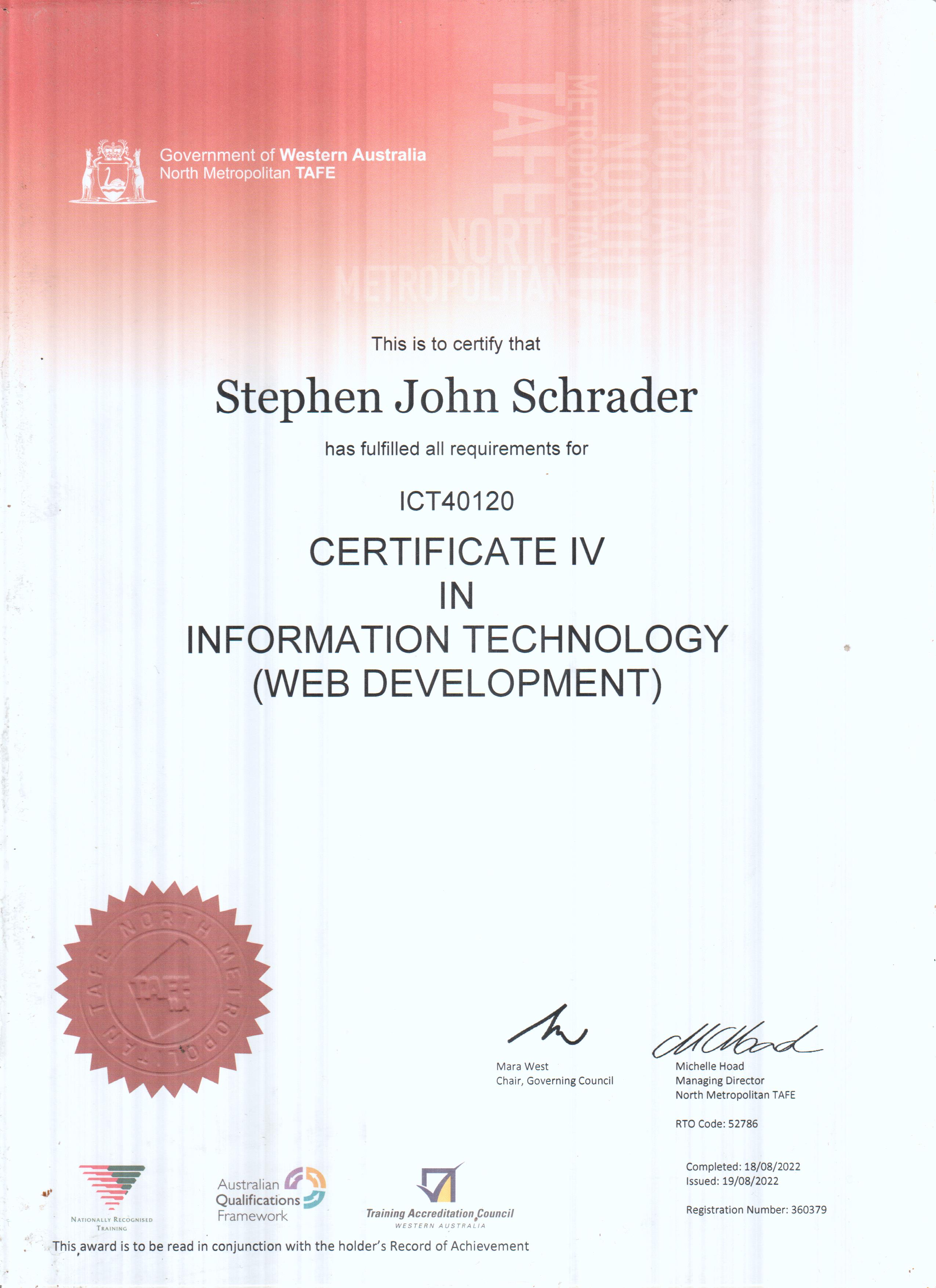 Certificate 4 in Web-Development