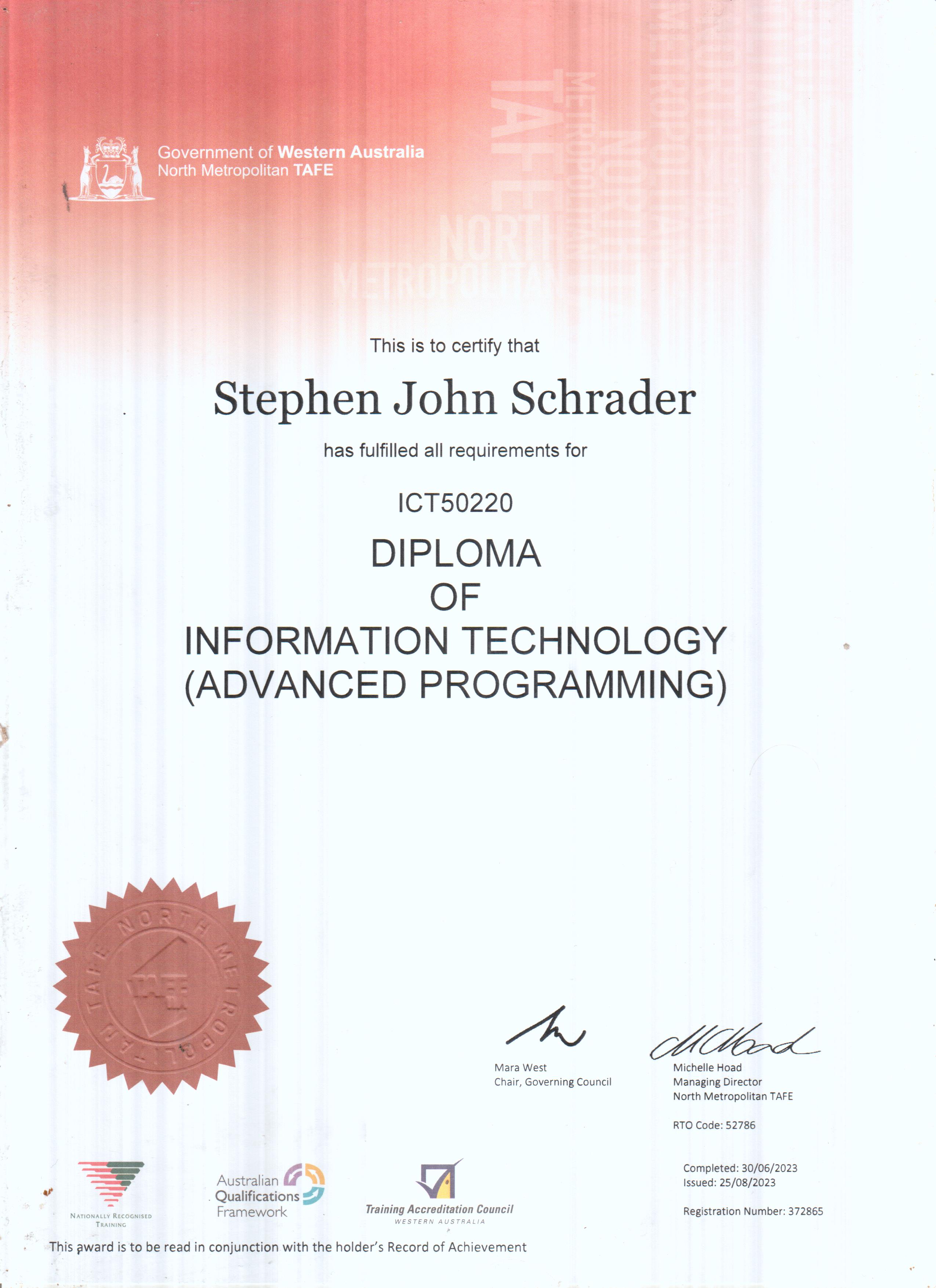 Diploma of Advanced Programming