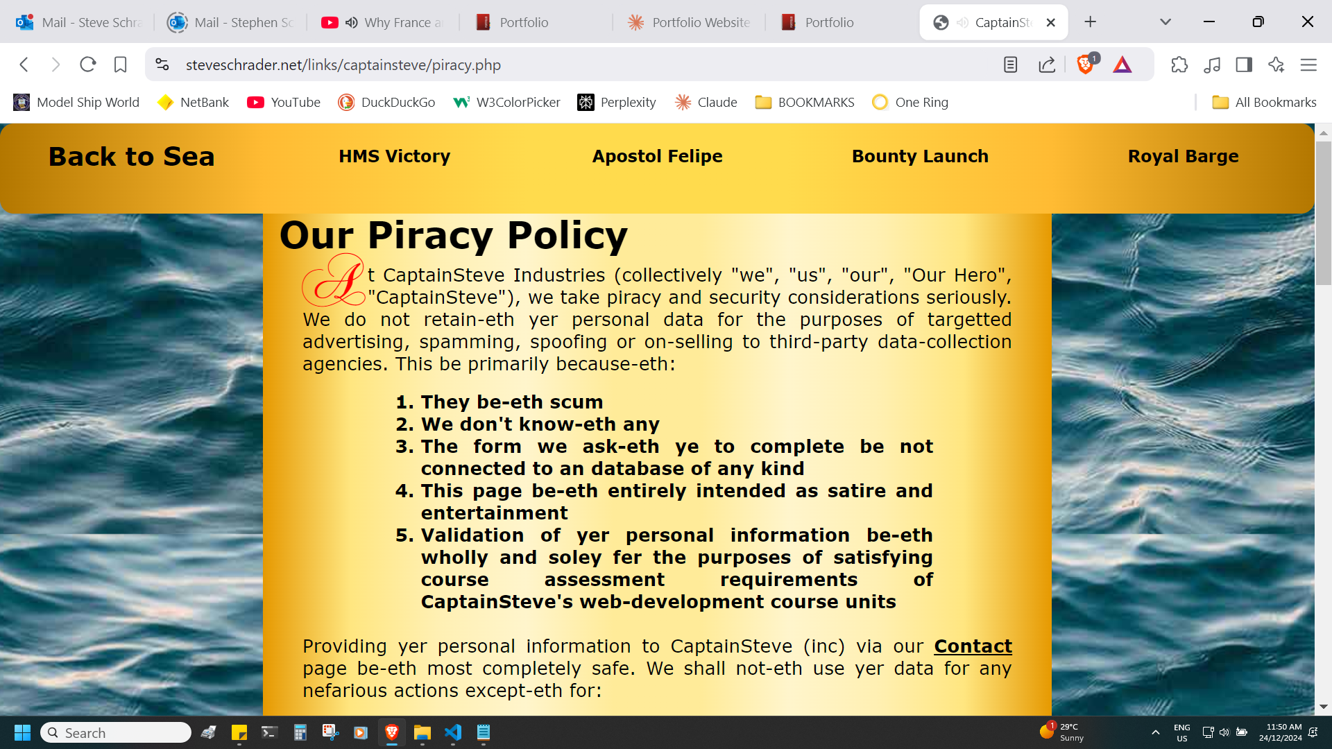 CaptainSteves Piracy policy