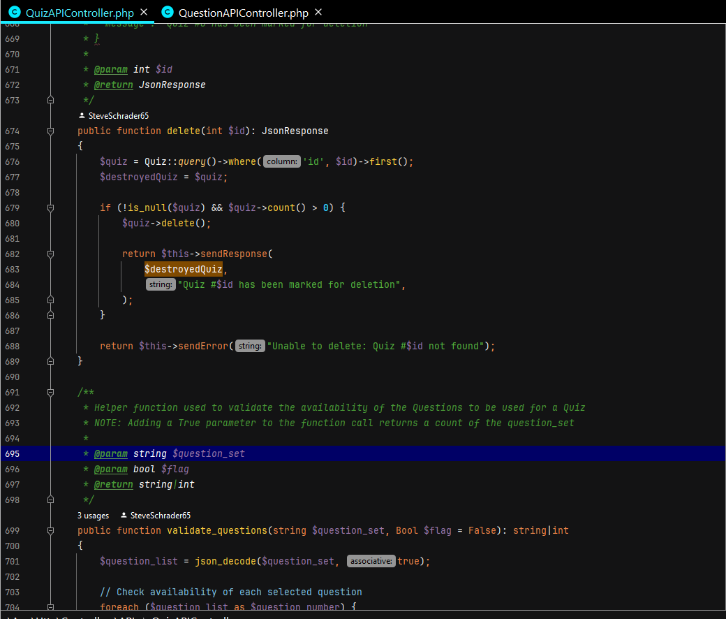 Code screenshot from PLUMS project