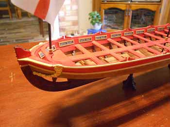 Queen Anne barge completed port bow view