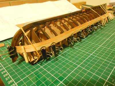 Laying the planking of the Queen Anne barge